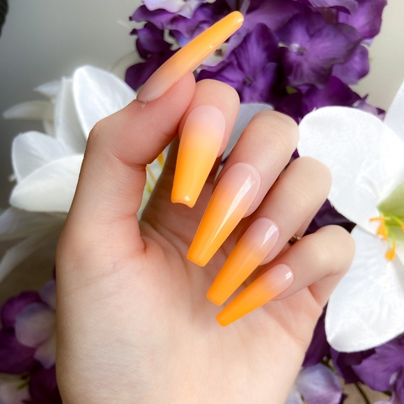 Orange Ombré Press-On Nails - Picture 1 of 5